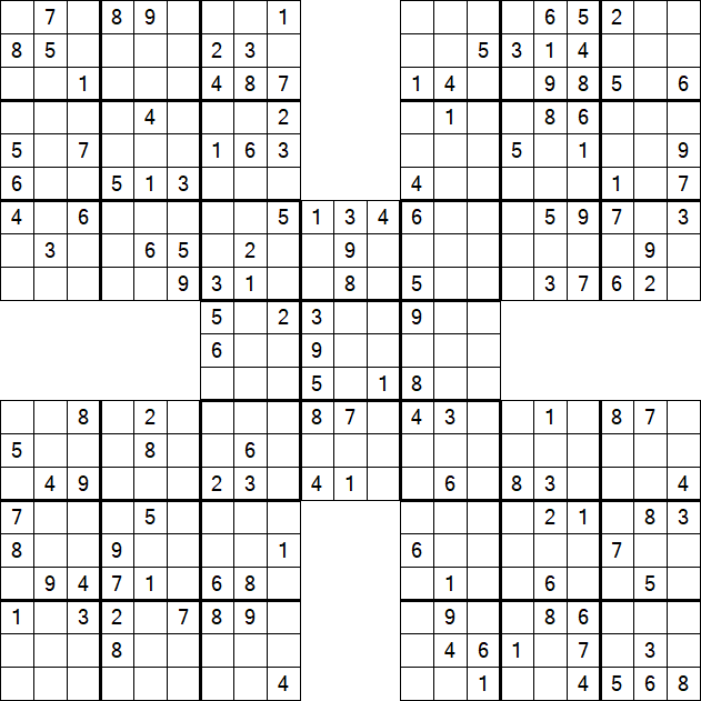 Samurai Sudoku - Medium