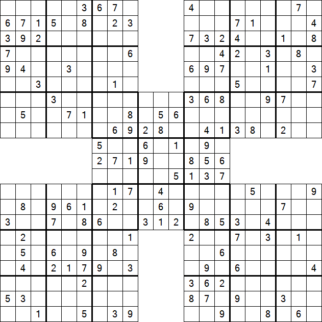 Samurai Sudoku - Medium