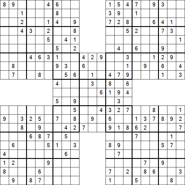 Samurai Sudoku - Medium