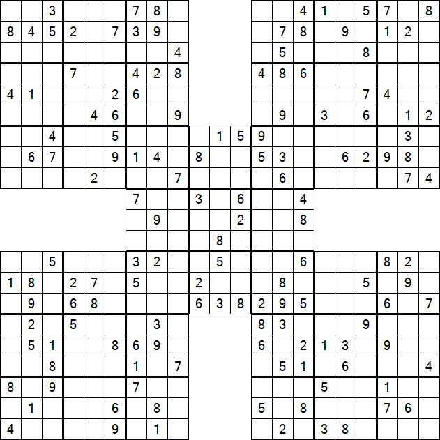 Samurai Sudoku - Medium
