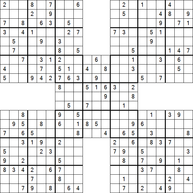 Samurai Sudoku - Medium