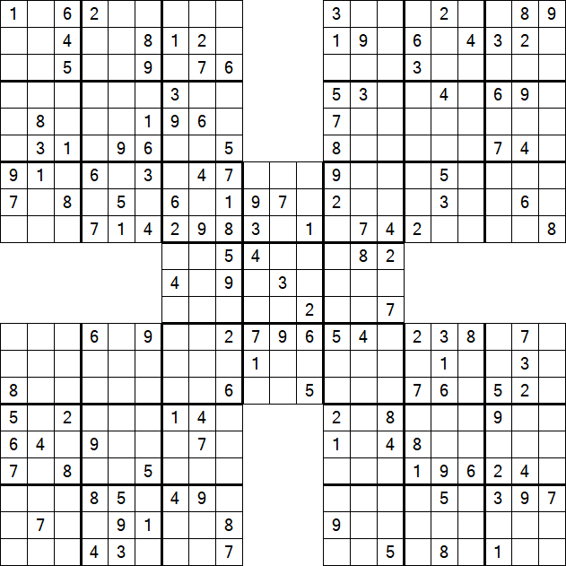 Samurai Sudoku - Medium