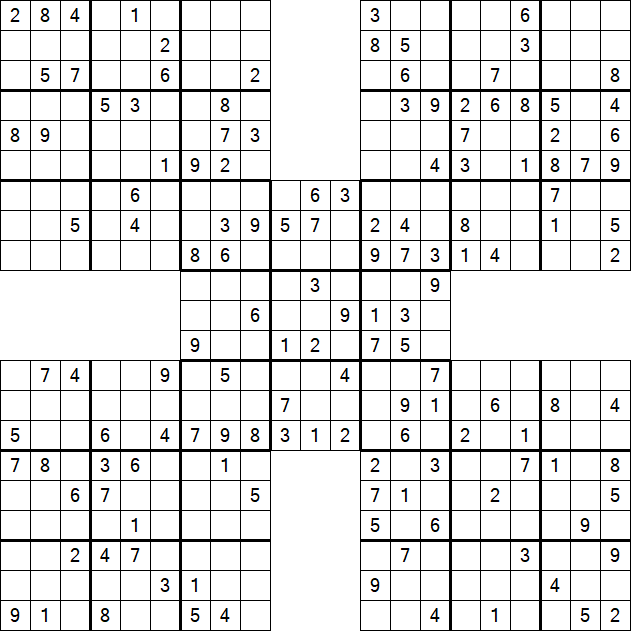 Samurai Sudoku - Medium