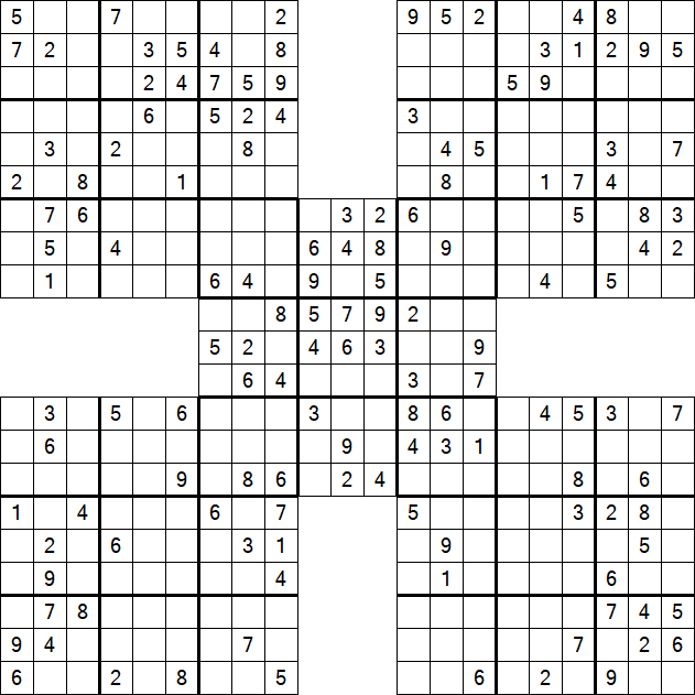 Samurai Sudoku - Medium