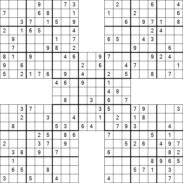 Samurai Sudoku - Medium