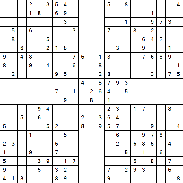 Samurai Sudoku - Medium