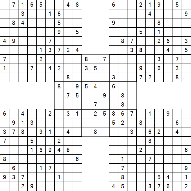 Samurai Sudoku - Medium