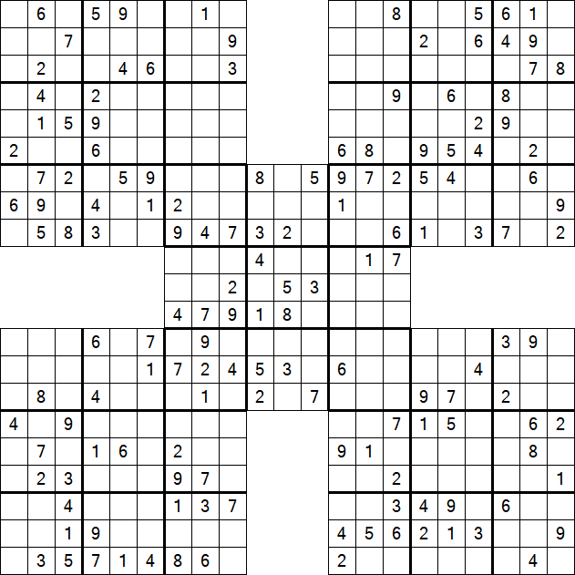 Samurai Sudoku - Medium