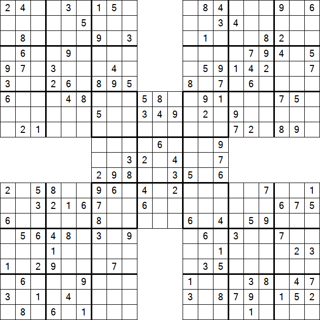 Samurai Sudoku - Medium