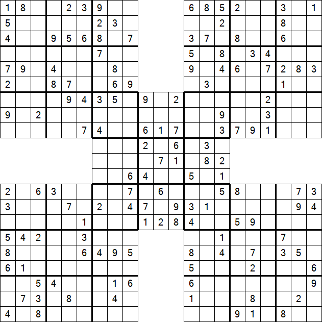 Samurai Sudoku - Medium