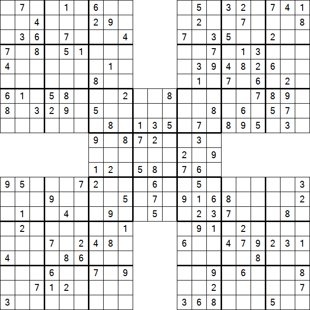 Samurai Sudoku - Medium