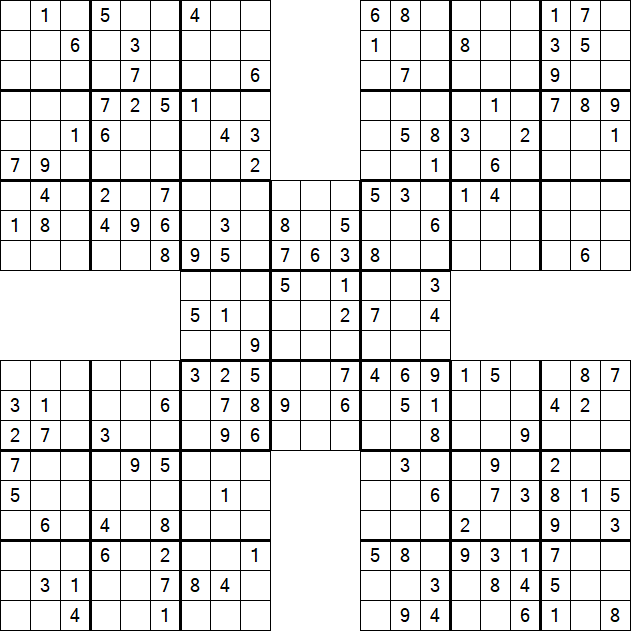 Samurai Sudoku - Medium