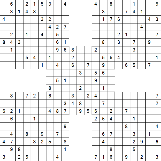 Samurai Sudoku - Medium