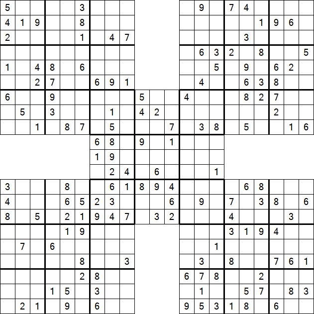 Samurai Sudoku - Medium