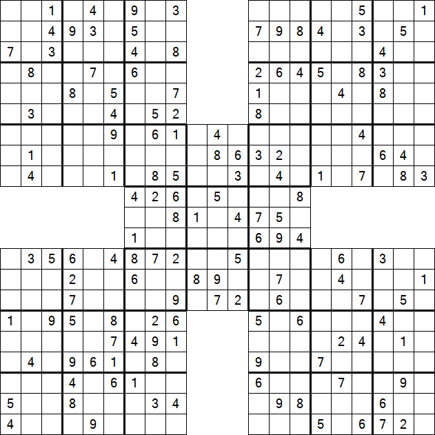 Samurai Sudoku - Medium