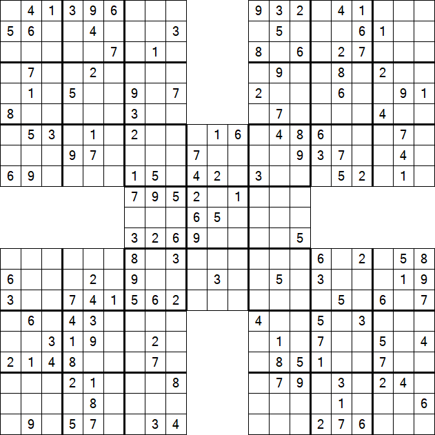 Samurai Sudoku - Medium