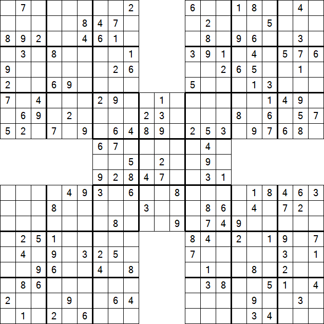 Samurai Sudoku - Medium