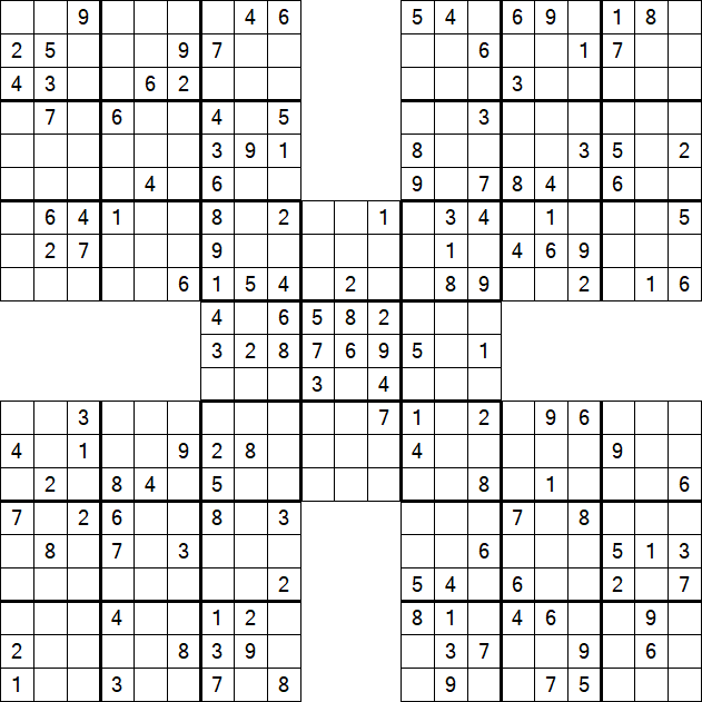 Samurai Sudoku - Medium