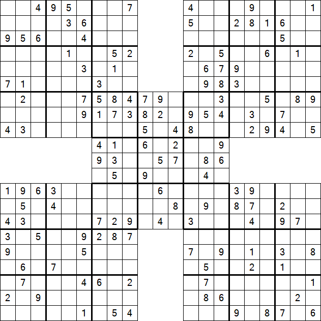 Samurai Sudoku - Médio
