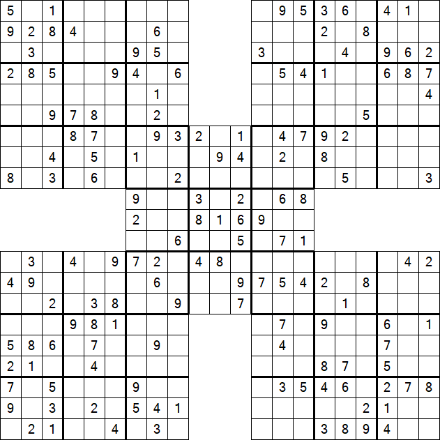 Samurai Sudoku - Médio