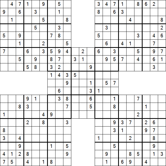 Samurai Sudoku - Médio