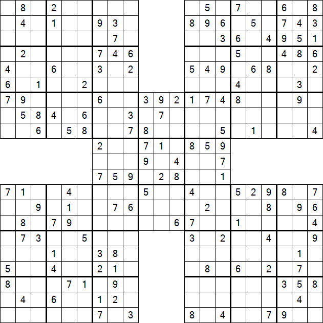 Samurai Sudoku - Medium