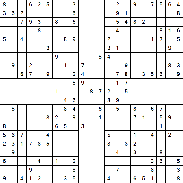 Samurai Sudoku - Medium
