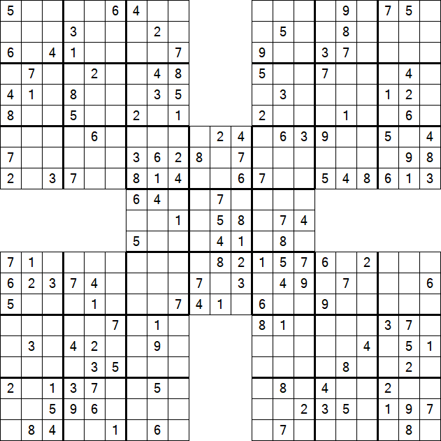 Samurai Sudoku - Medium