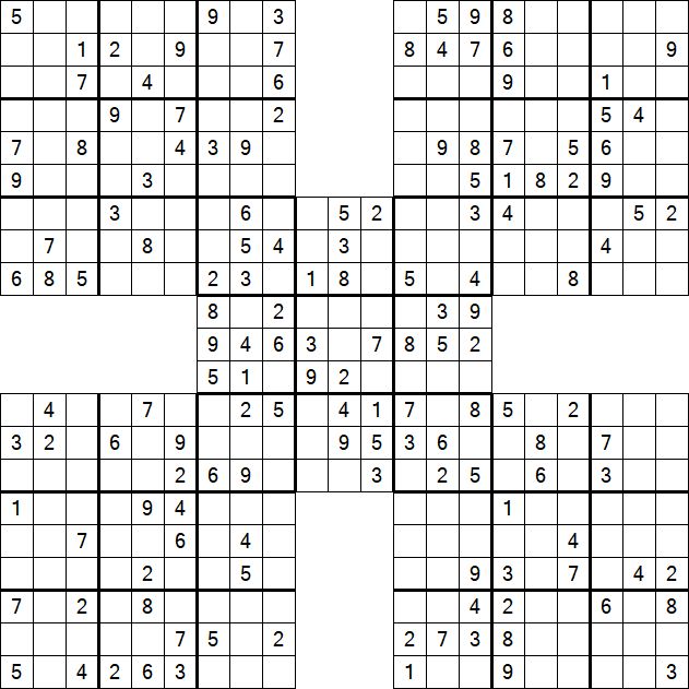 Samurai Sudoku - Medium