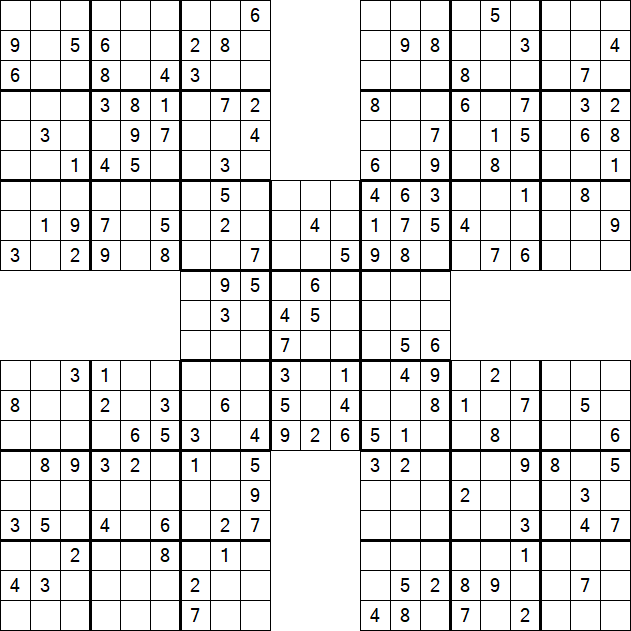 Samurai Sudoku - Medium