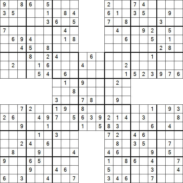 Samurai Sudoku - Medium