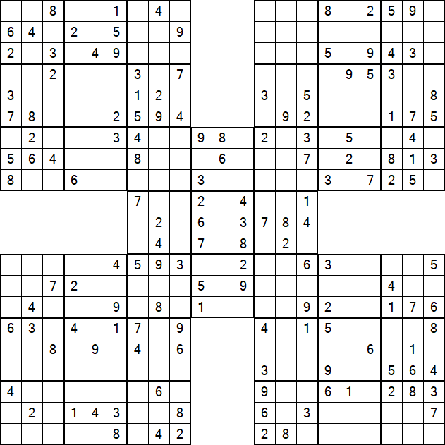 Samurai Sudoku - Medium