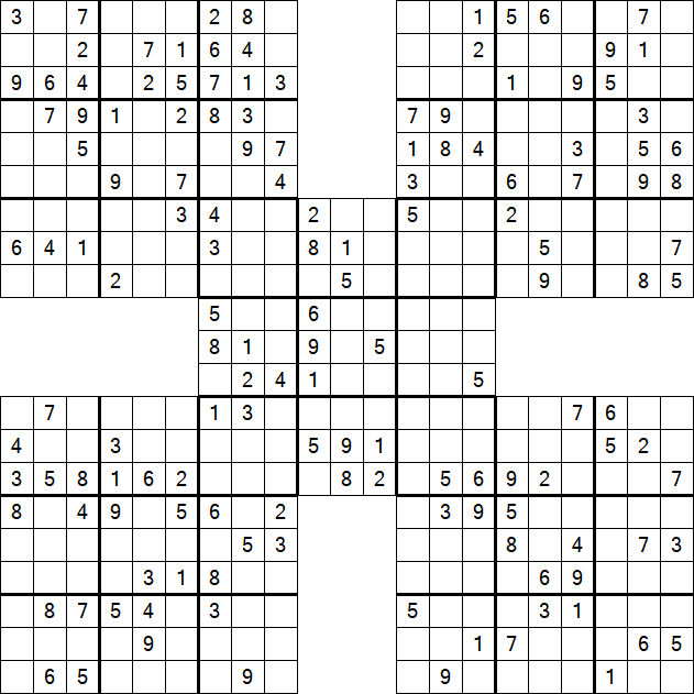 Samurai Sudoku - Medium
