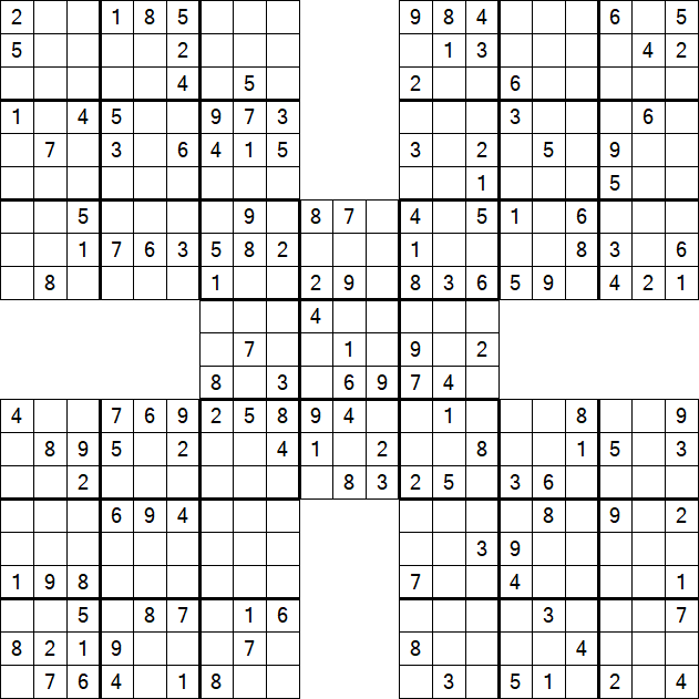Samurai Sudoku - Medium