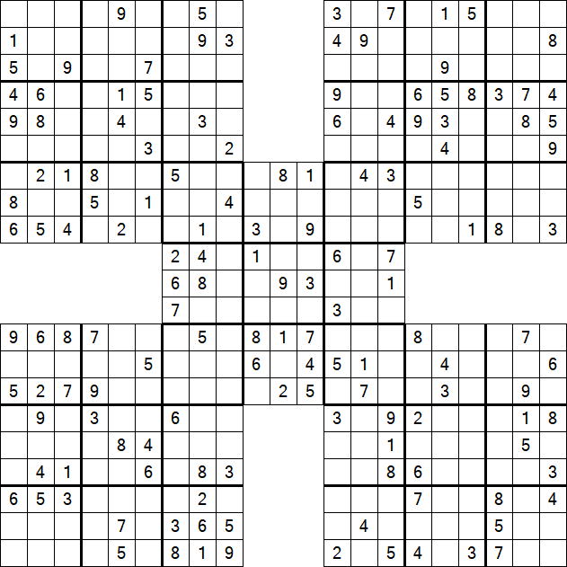 Samurai Sudoku - Medium