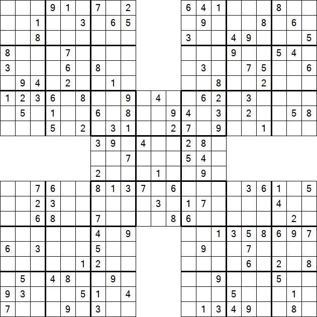 Samurai Sudoku - Medium