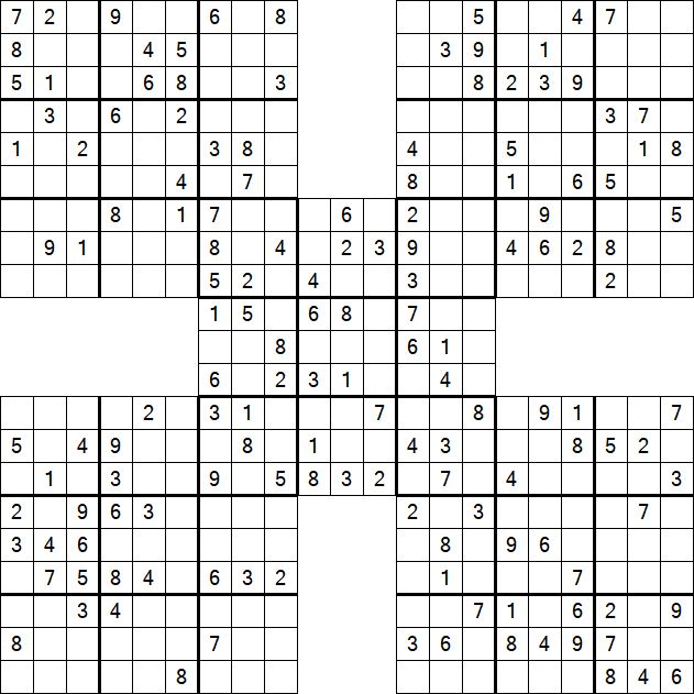 Samurai Sudoku - Medium