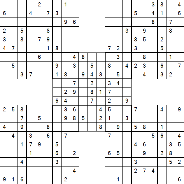 Samurai Sudoku - Medium