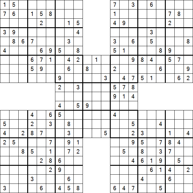 Samurai Sudoku - Medium