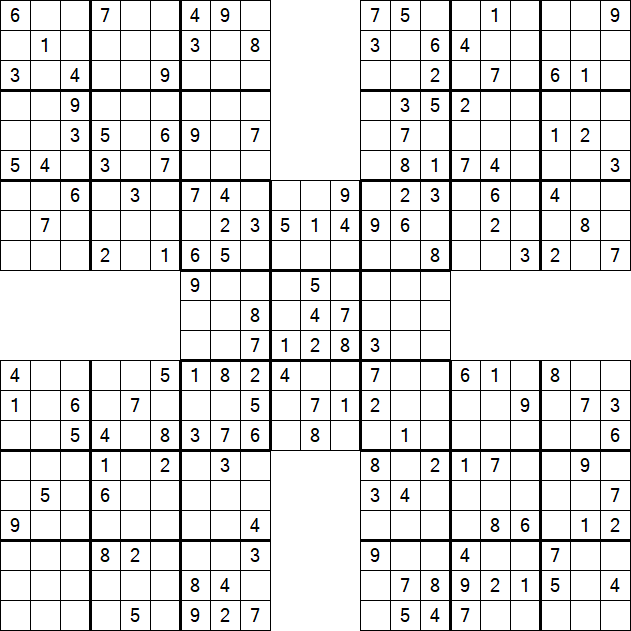 Samurai Sudoku - Medium