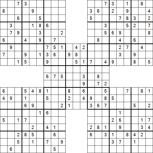 Samurai Sudoku - Medium