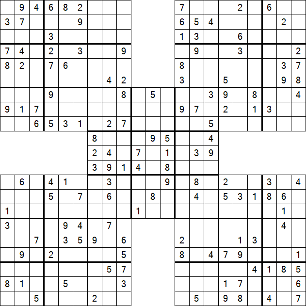 Samurai Sudoku - Medium