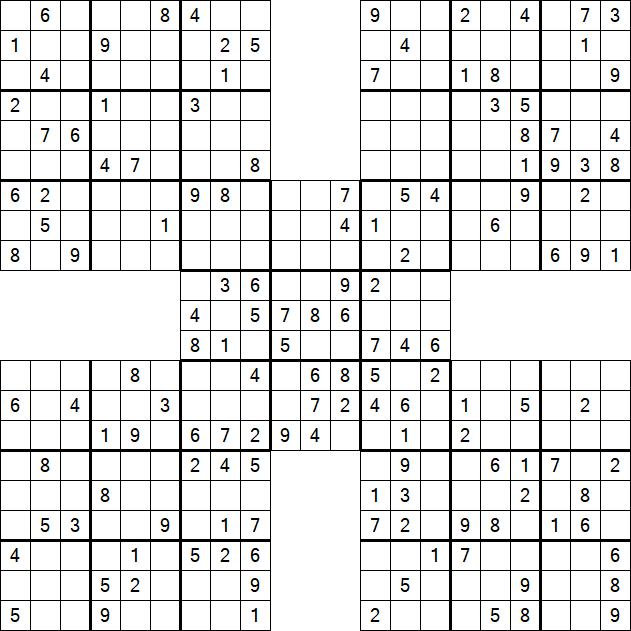 Samurai Sudoku - Medium