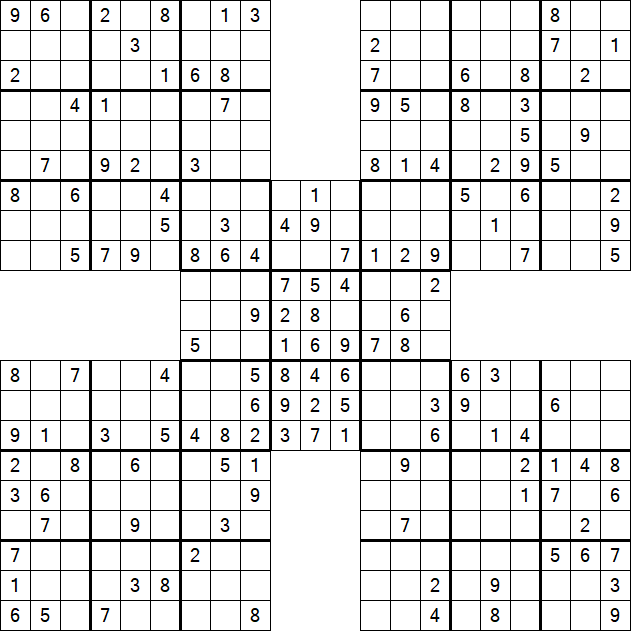 Samurai Sudoku - Medium
