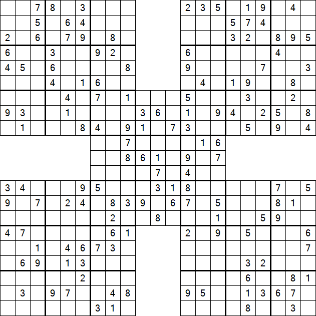 Samurai Sudoku - Medium
