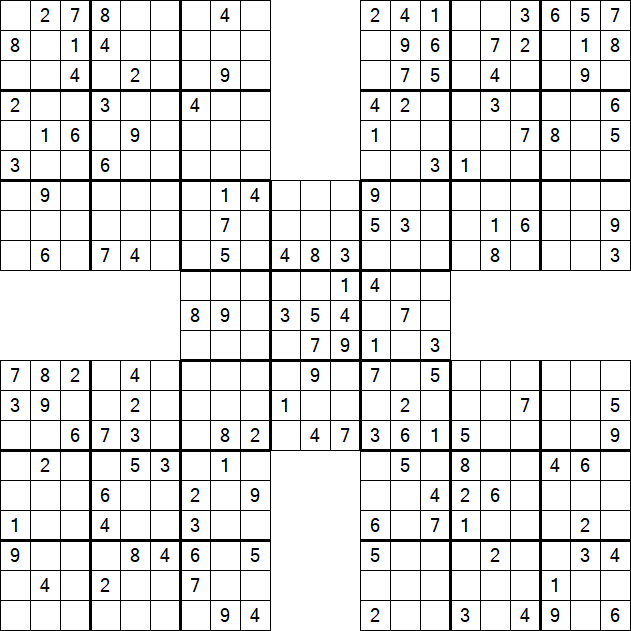 Samurai Sudoku - Medium