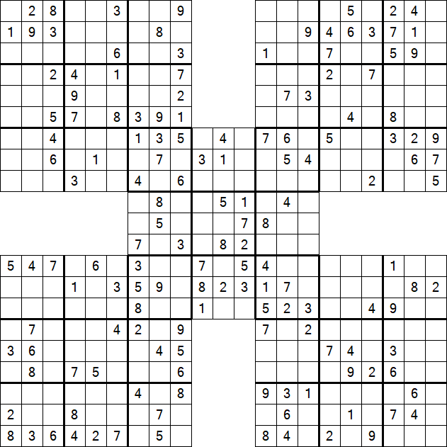 Samurai Sudoku - Medium