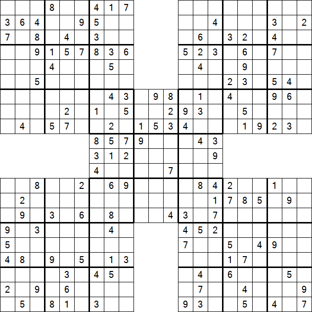 Samurai Sudoku - Medium