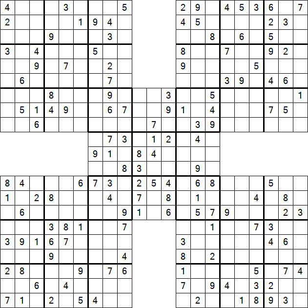 Samurai Sudoku - Medium