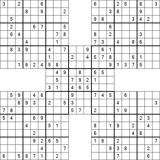 Samurai Sudoku - Medium